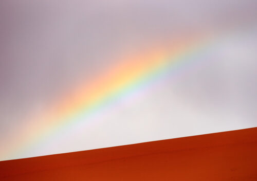 Regnbåge över öknen. Namib Desert