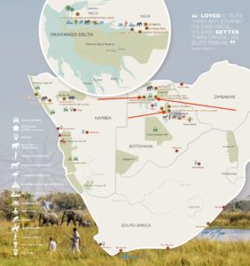 karta botswana naturresor